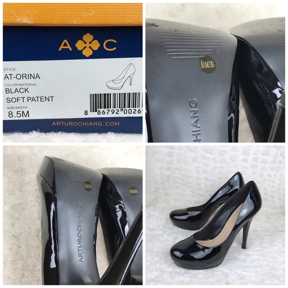 Arturo Chiang Black Soft Patent 5" Heels 8.5 M - Picture 6 of 8